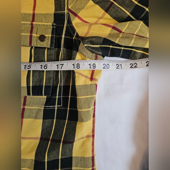 Vtg Tommy Hilfiger Womens Yellow Plaid Long Sleeve Button Up Shirt Size Large - Picture 8 of 10